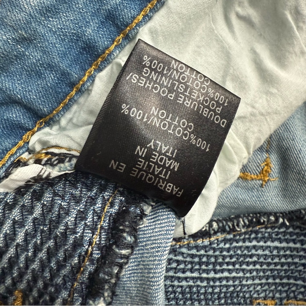 Balmain Men's Skinny Biker Jeans Men's Light Blue Jeans Size 36 - Picture 12 of 16
